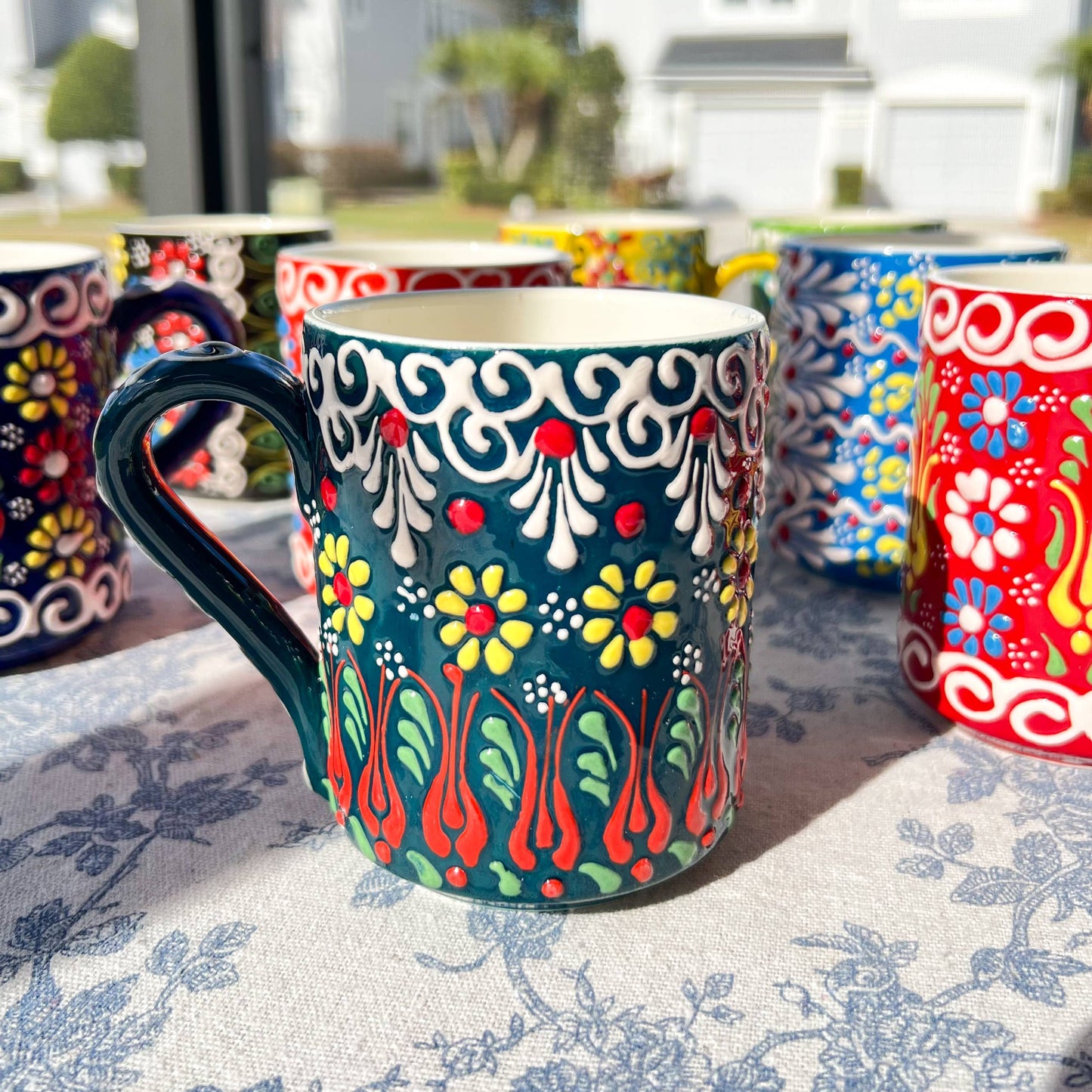 Hand Painted Coffee Mug, Ceramic Mug, Handmade Floral Mugs
