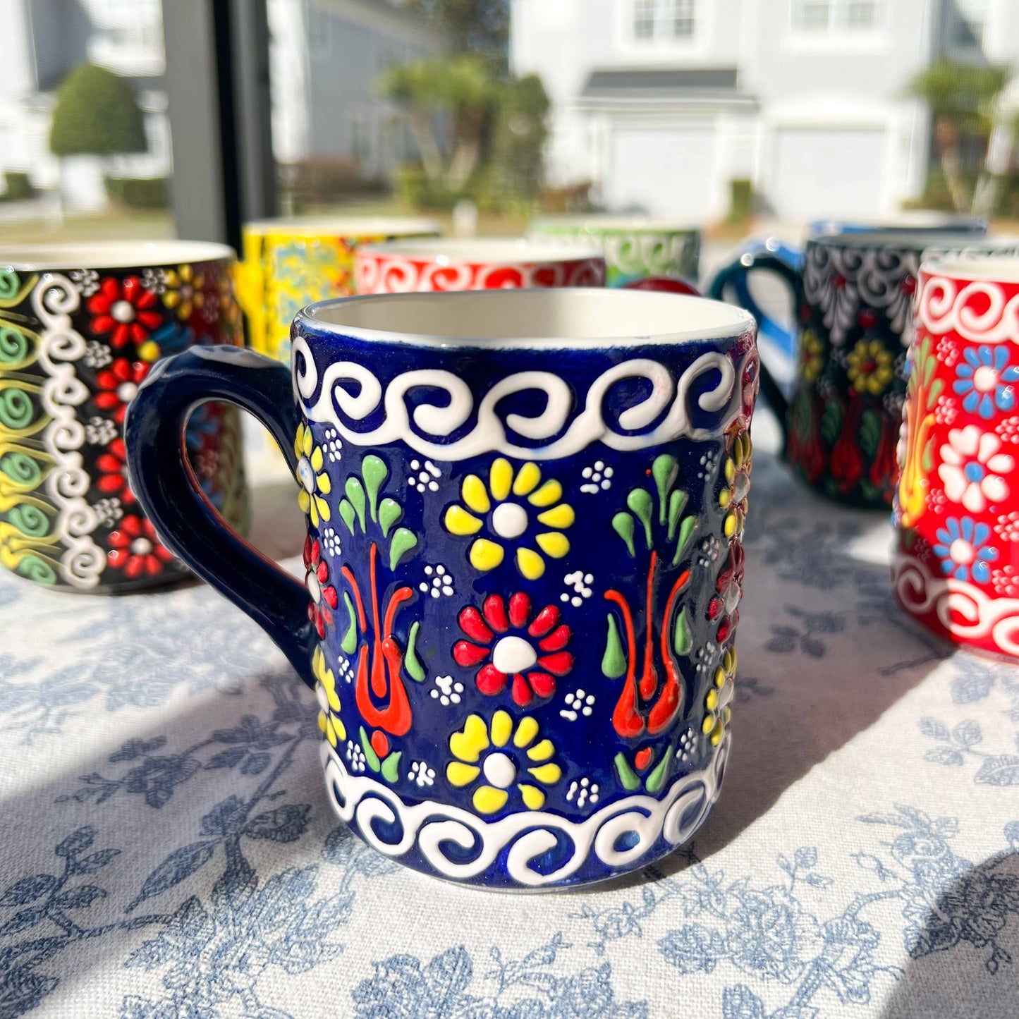 Hand Painted Coffee Mug, Ceramic Mug, Handmade Floral Mugs