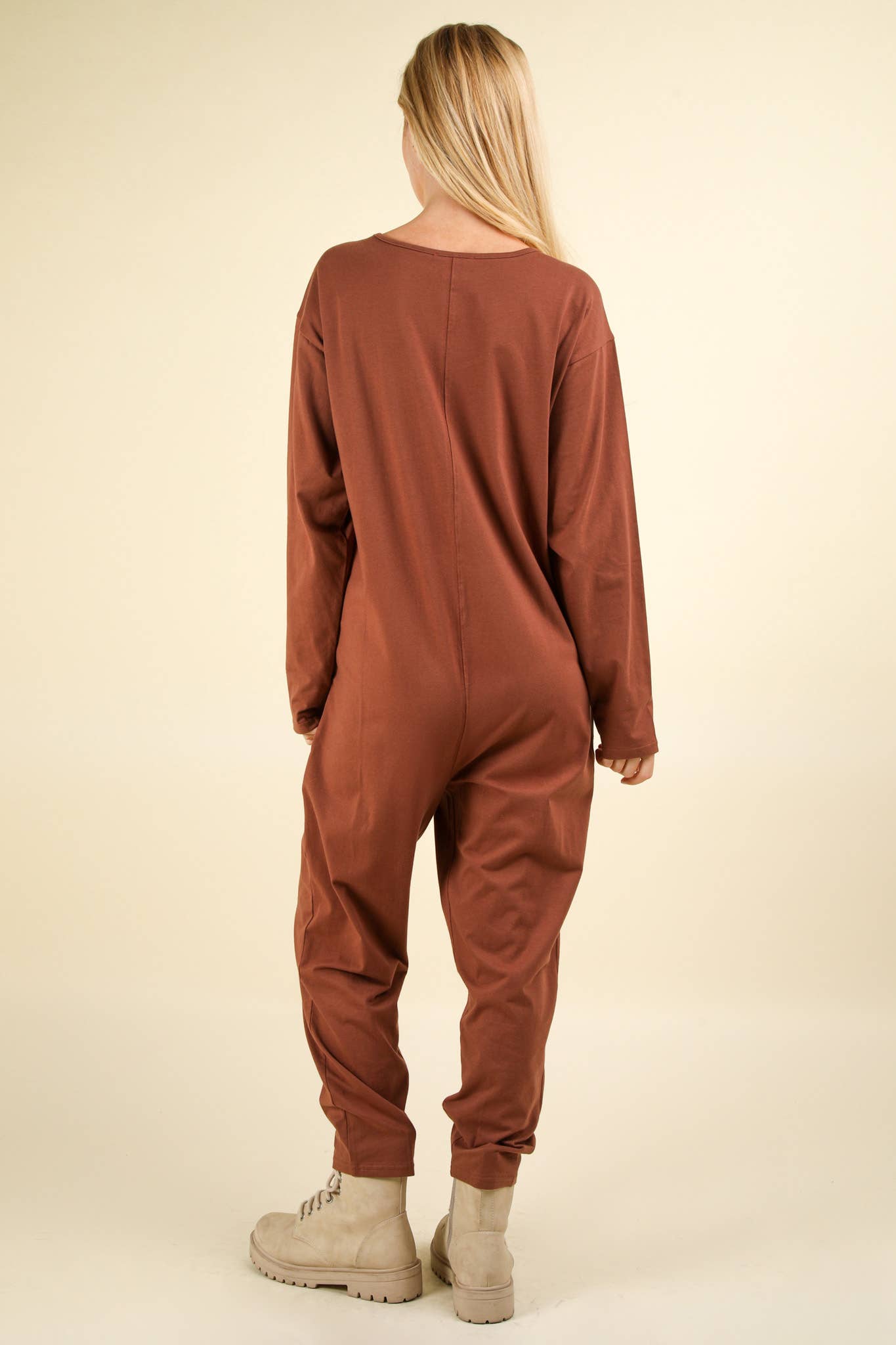 NP70679X-PLUS SIZE Solid Knit Baggy Comfy Jumpsuit: OLIVE / 1XL-2XL-3XL/3-2-1