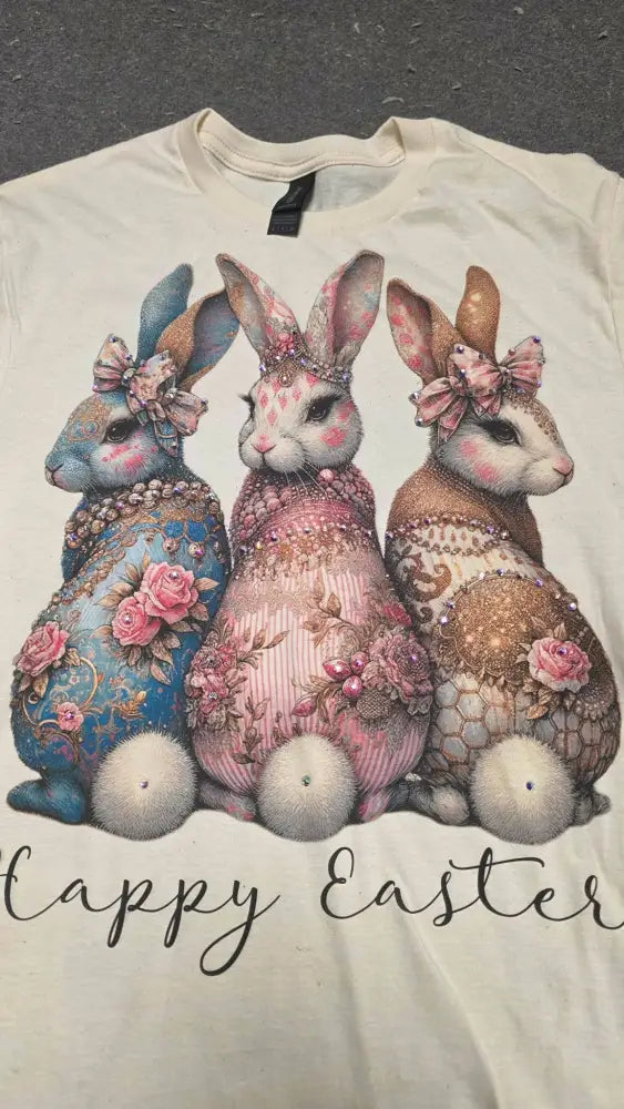 3 Bunnies: T-Shirt with Rhinestones - Posh Finds