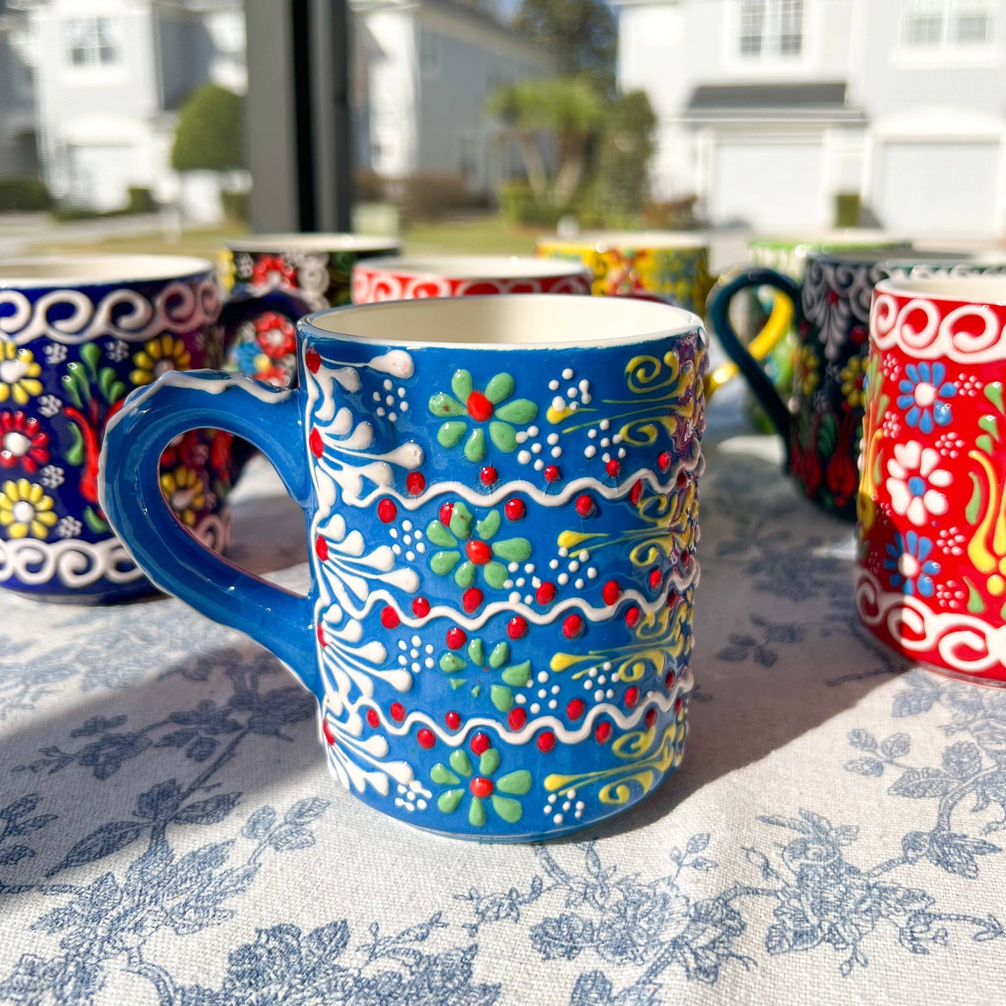 Hand Painted Coffee Mug, Ceramic Mug, Handmade Floral Mugs