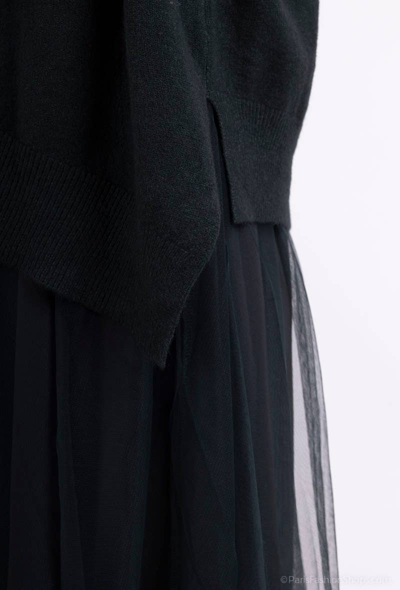 Asymmetric Fit Sweater & Dress Set: Taupe