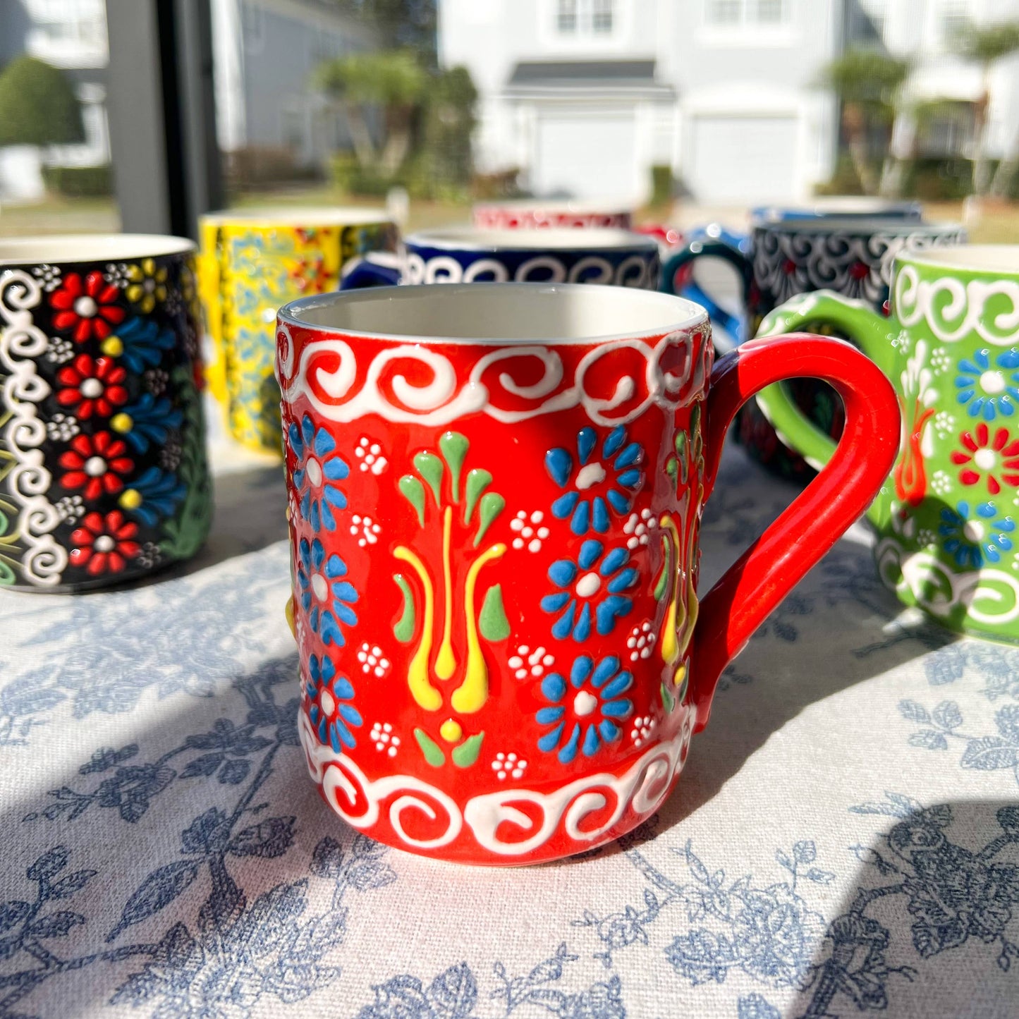 Hand Painted Coffee Mug, Ceramic Mug, Handmade Floral Mugs