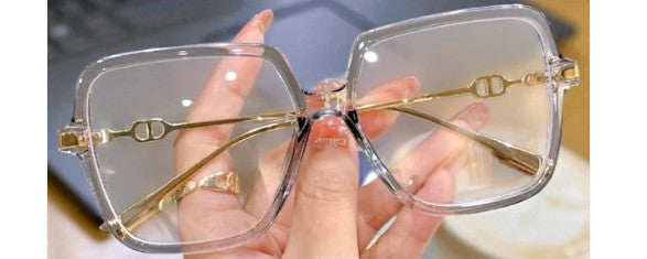 Natalie Clear Gray Square Blue Light Glasses