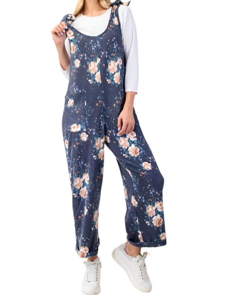 FLORAL PRINT JUMPSUIT COCOA