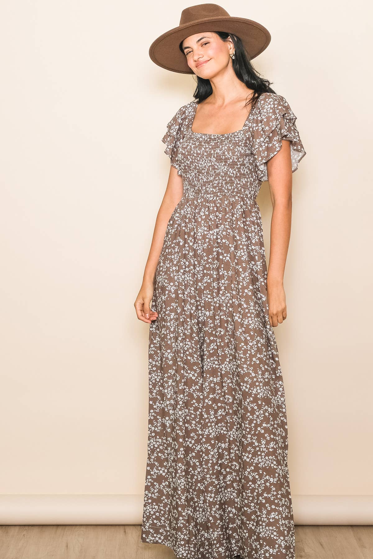 Flutter Sleeve Extra Wide Leg Jumpsuit: Sage / L