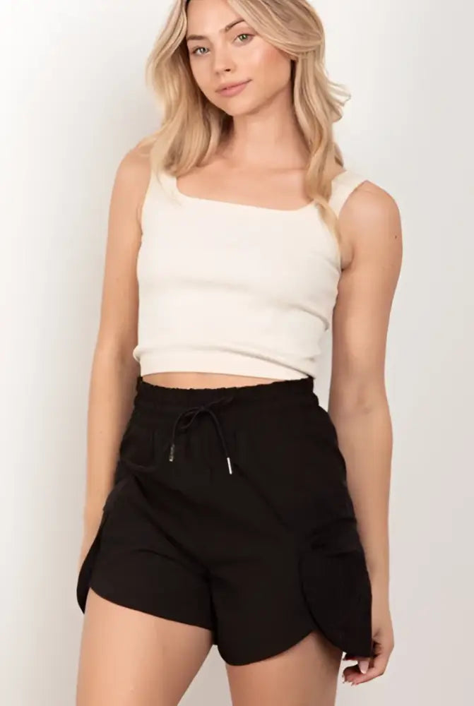 Black Cargo Pocket Short - Shorts