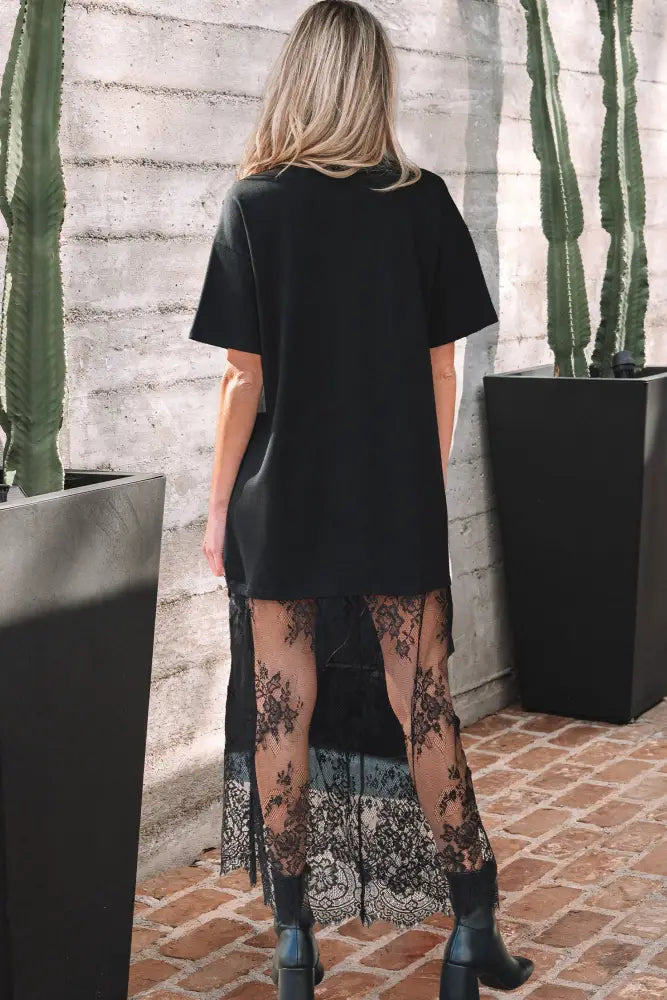 Black High Waist Lace Sandalwood Long dress - Women > Dresses