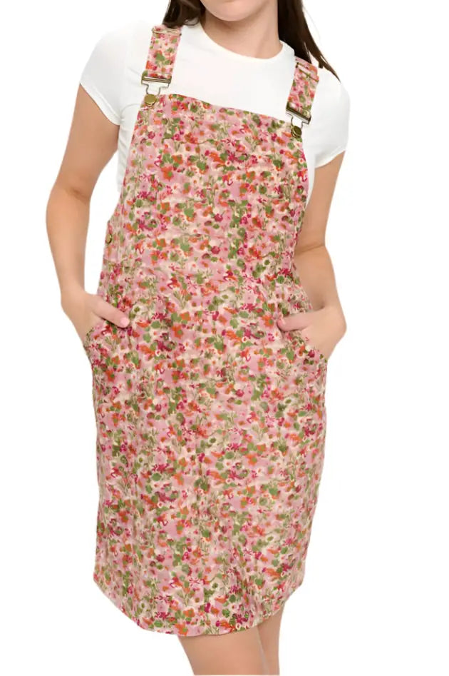 BLOOMING MEADOW CORDUROY OVERALL DRESS - Posh Finds