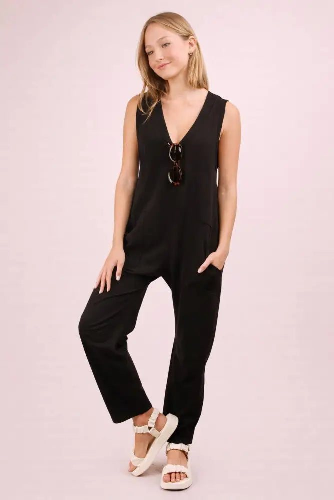 Blue Knit Baggy Jumpsuit - Women > Jumpsuits