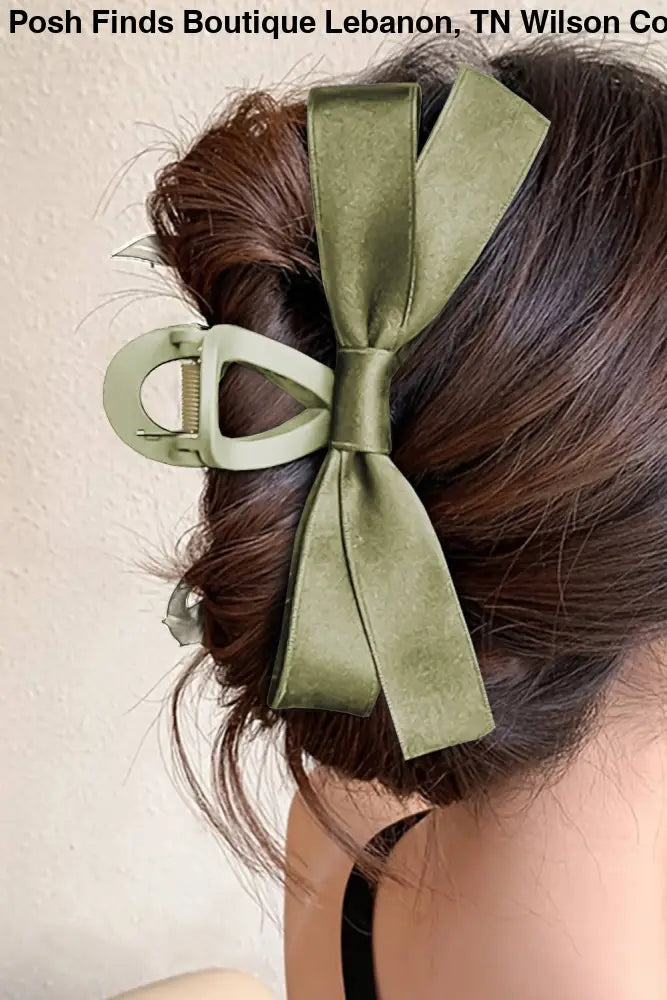 Bow Decor Large Hair Claw Clip: Light French Beige - Posh Finds