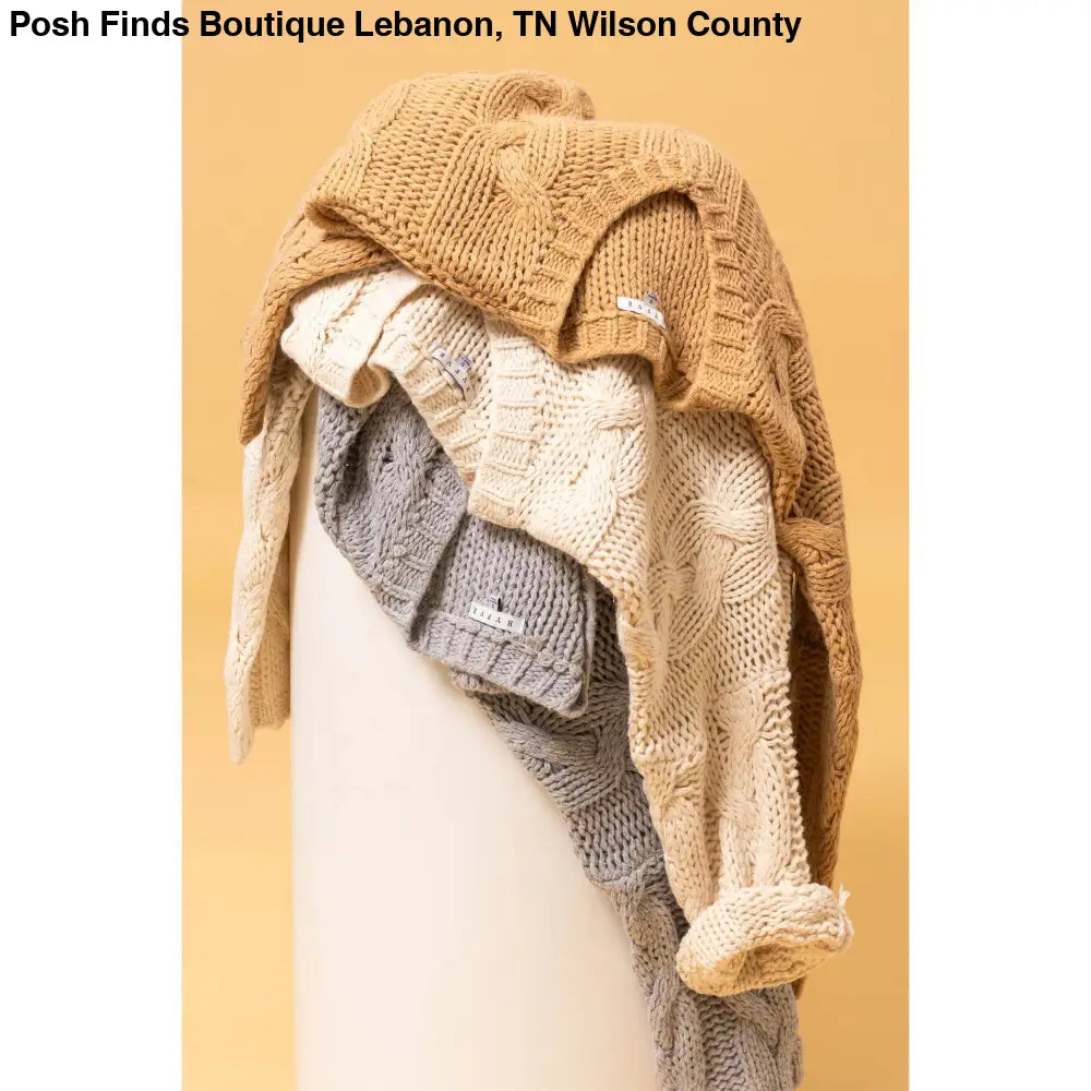 Cable Knit Oversized Sweater: TAUPE - Posh Finds