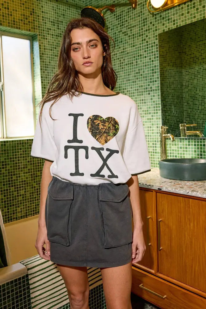 Cargo Style Washed Skort W Built-In Micro Shorts: Charcoal - Posh Finds