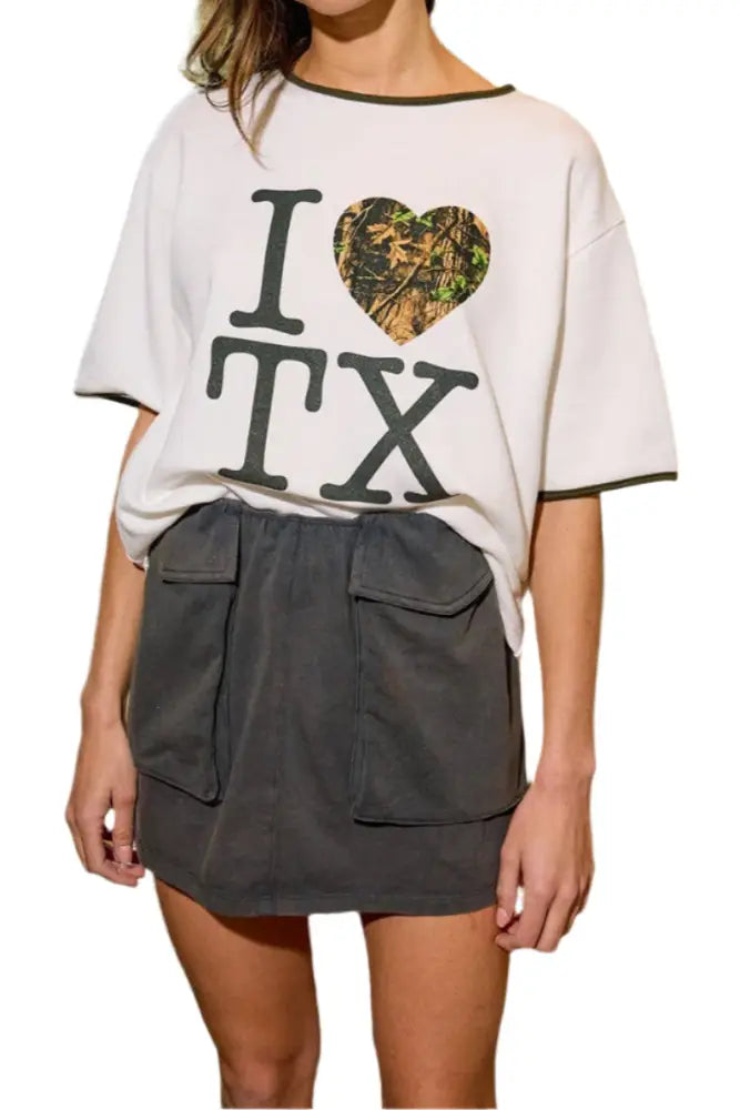 Cargo Style Washed Skort W Built-In Micro Shorts: Charcoal - Posh Finds