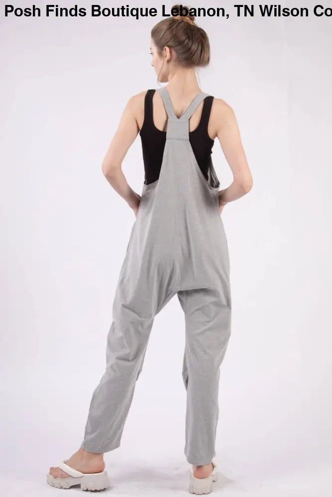Casual Loose Fit Solid Knit Baggy Jumpsuit: BRICK - Posh Finds