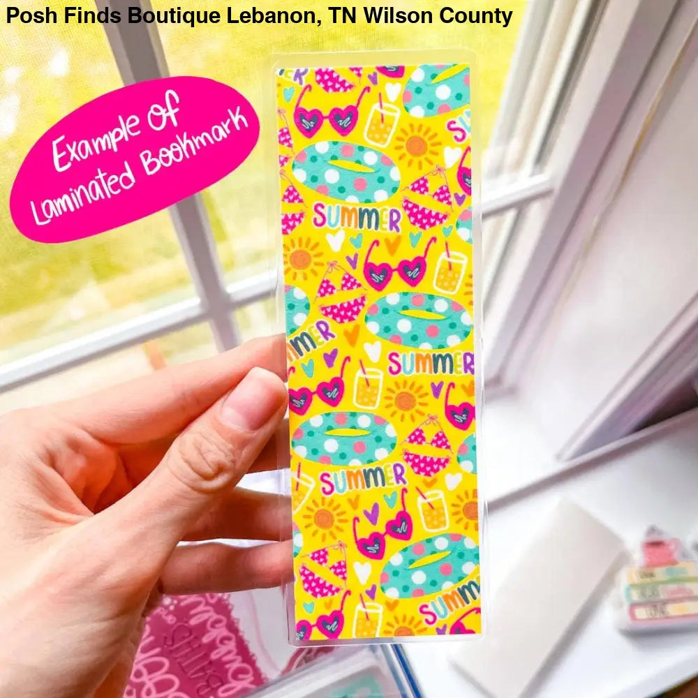 Christmas Book Shelf Bookmark: Laminated - Posh Finds