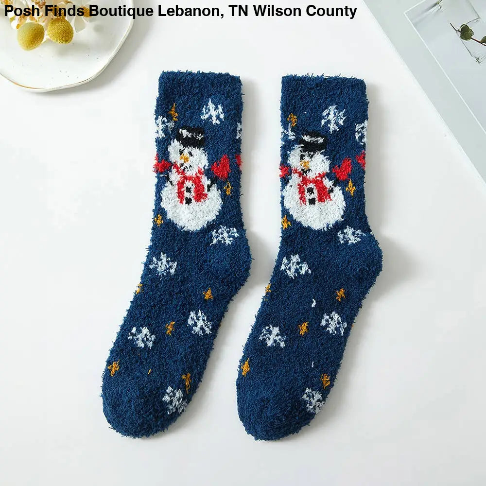 Christmas Pattern Fuzzy Socks - Posh Finds