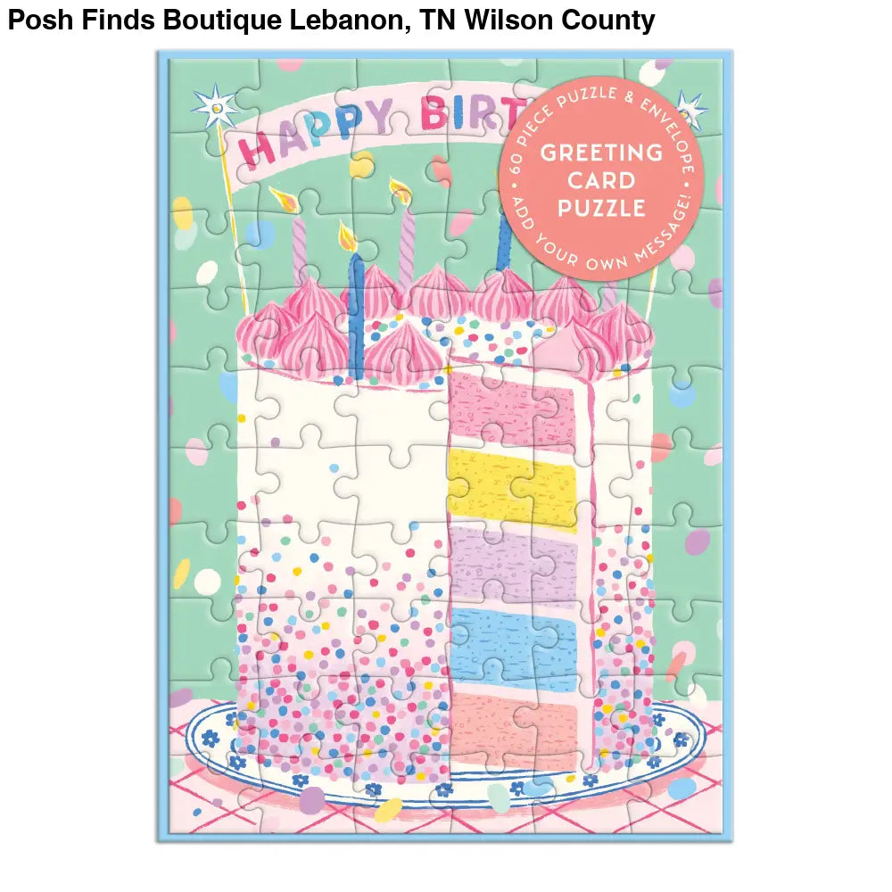 Confetti Birthday Cake Greeting Card Puzzle
