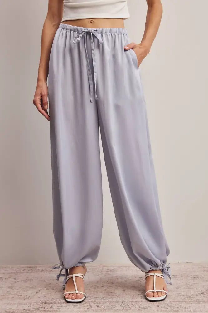Convertible Wide Leg Tie Hem Pants FP0022: Burgundy / Contemporary / S
