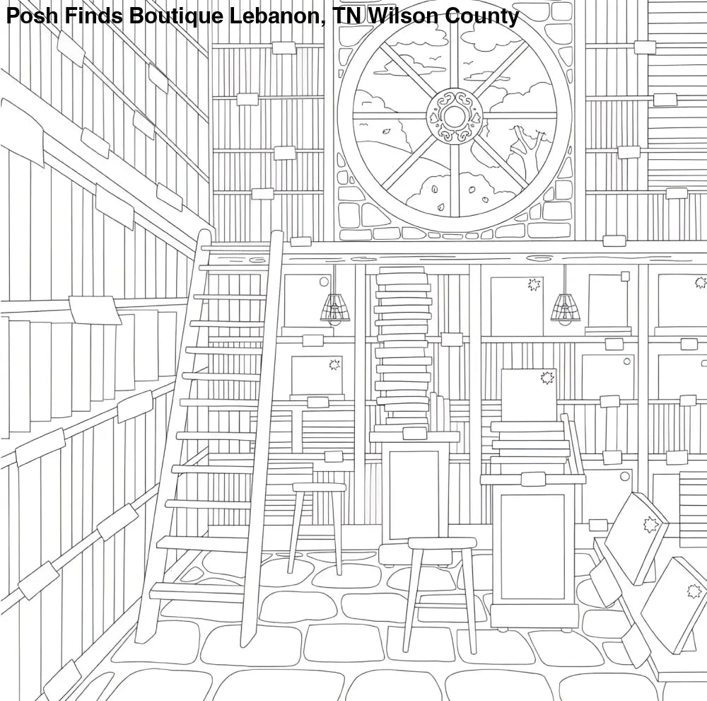 Cozy Bookshops: Colouring Book - Posh Finds