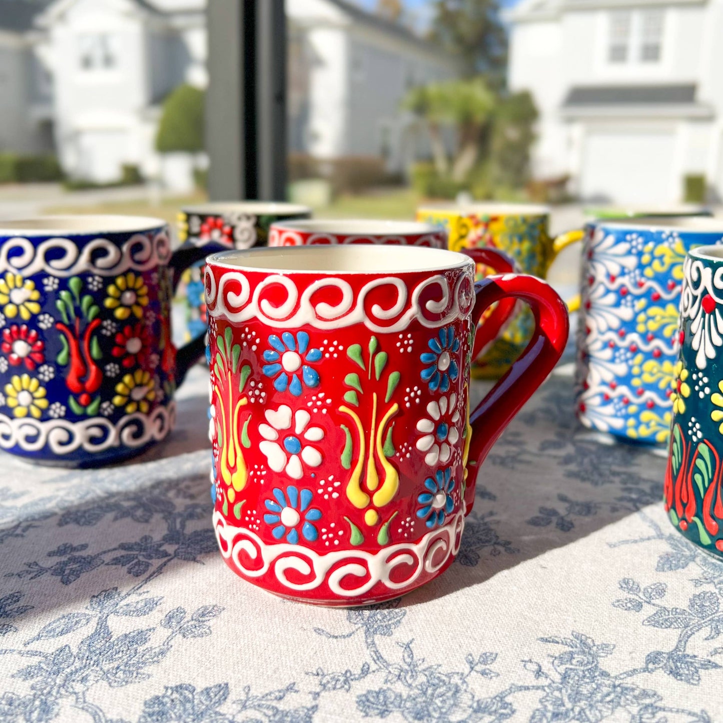 Hand Painted Coffee Mug, Ceramic Mug, Handmade Floral Mugs