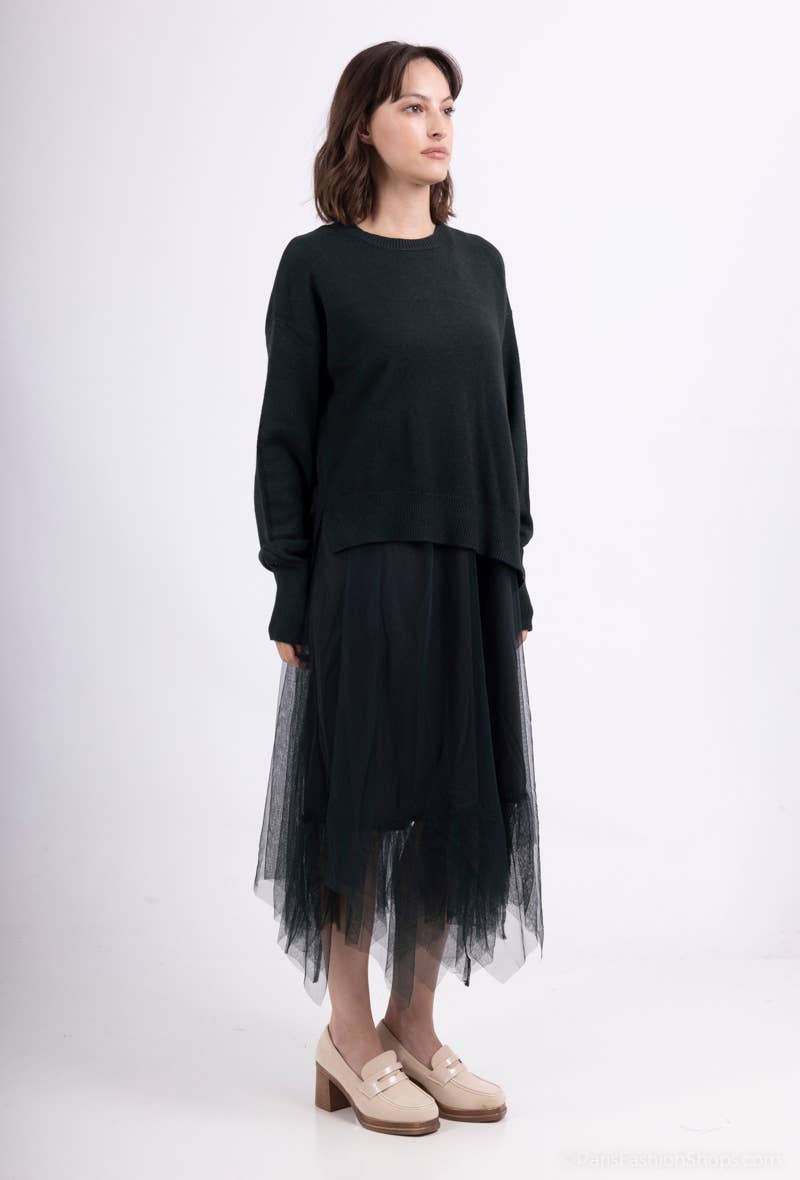 Asymmetric Fit Sweater & Dress Set: Taupe