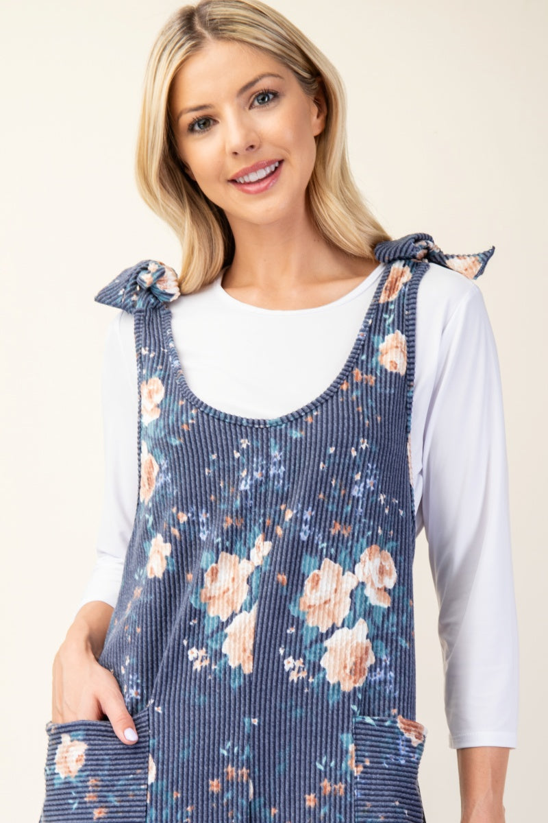 FLORAL PRINT JUMPSUIT COCOA