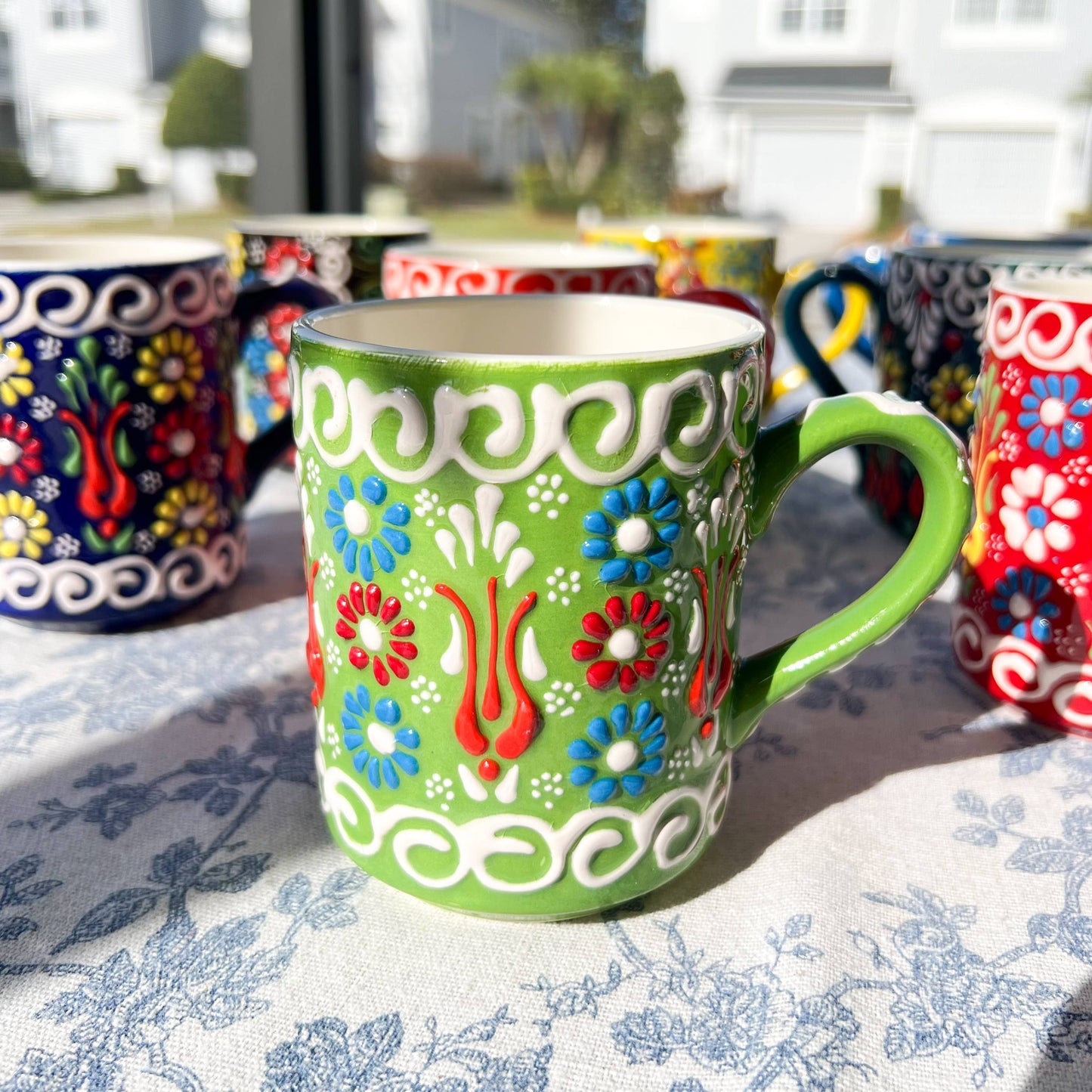 Hand Painted Coffee Mug, Ceramic Mug, Handmade Floral Mugs