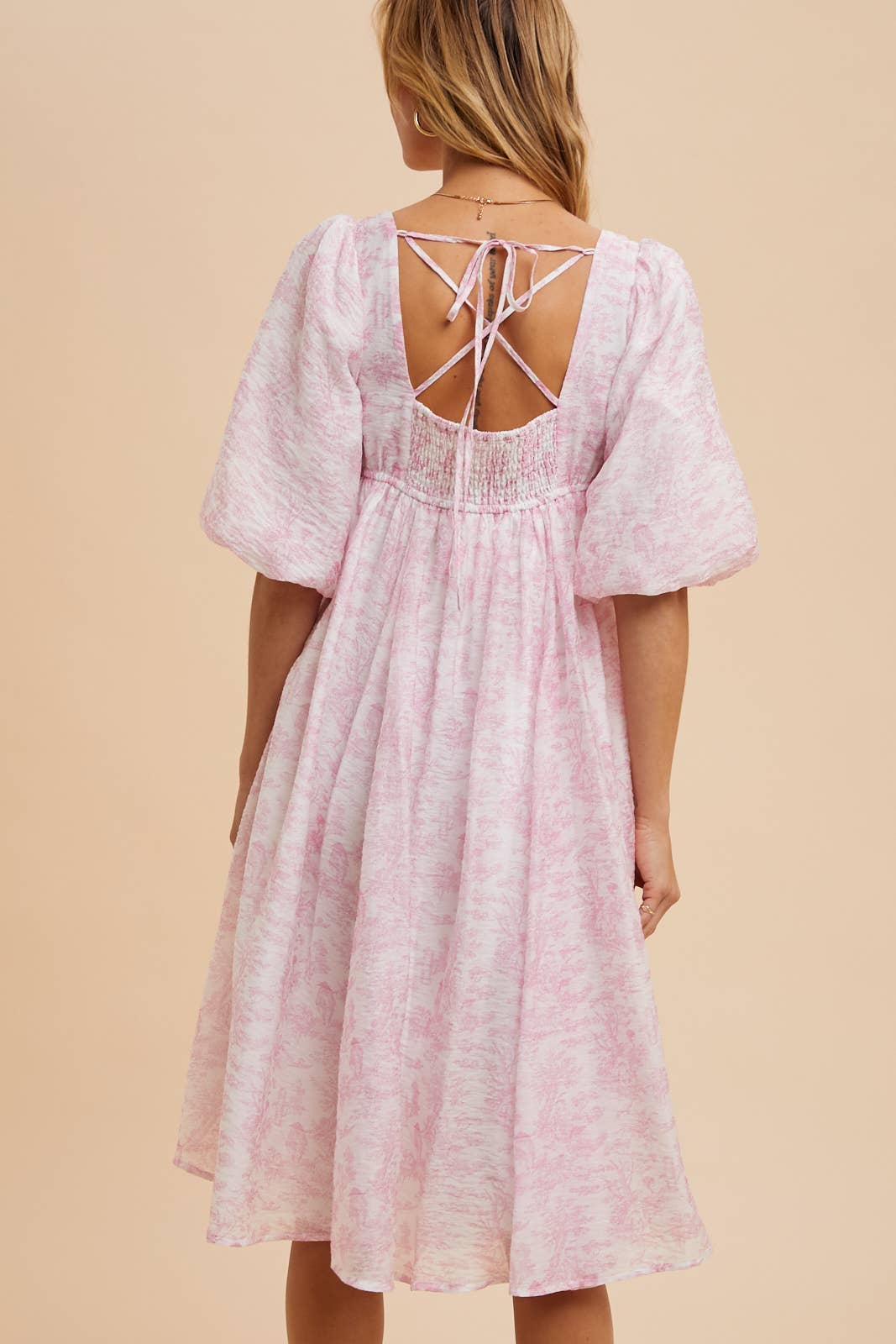 SCOOP NECK TOILE MIDI DRESS: MIDNIGHT NAVY / S
