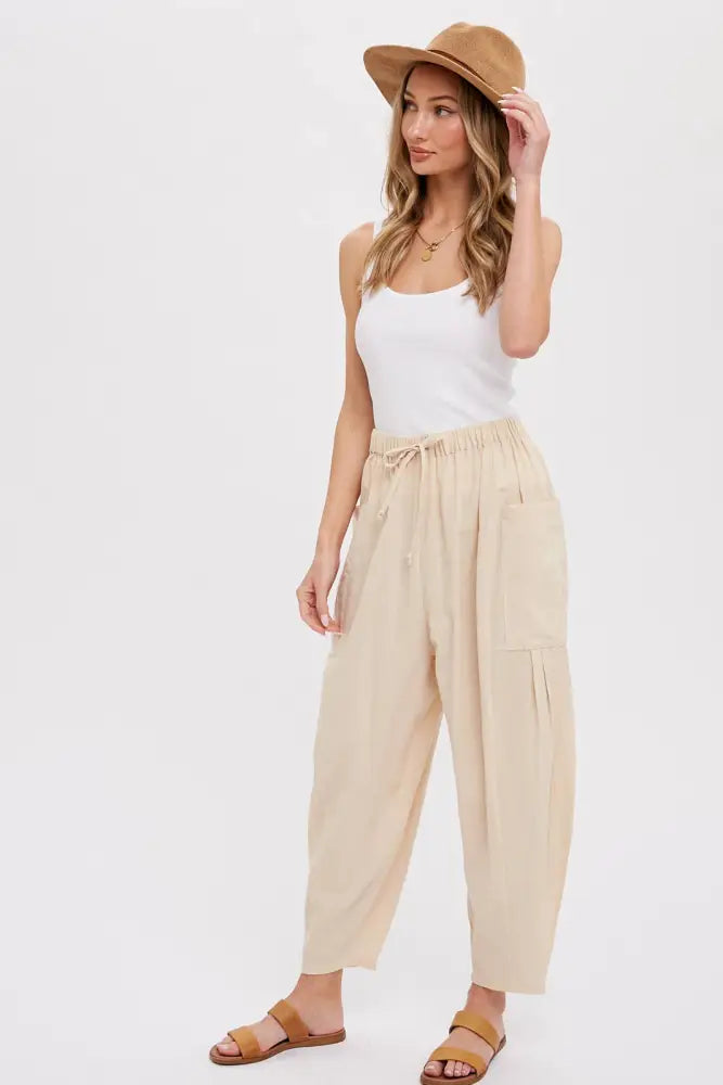EFFORTLESS HAREM PANTS: MOCHA / M