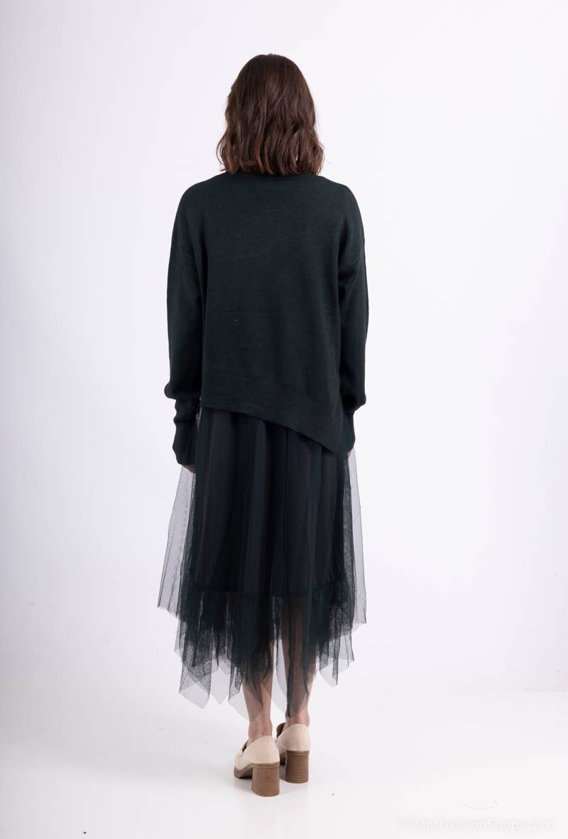 Asymmetric Fit Sweater & Dress Set: Taupe
