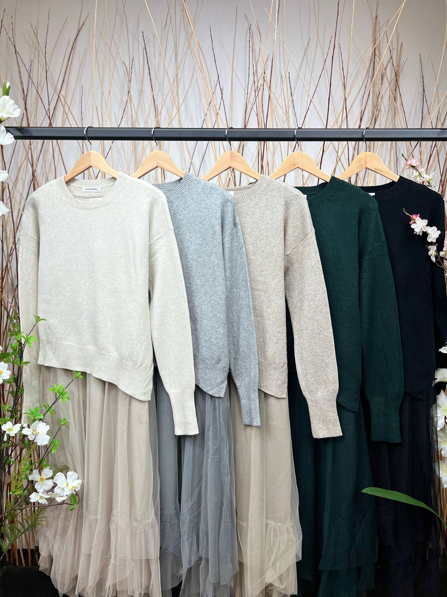 Asymmetric Fit Sweater & Dress Set: Taupe