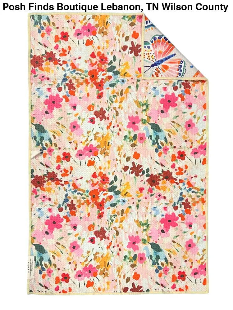 Floatie: Reversible Hand Towel: Cream/Pink / 19x29 in / Hand Towel - Posh Finds