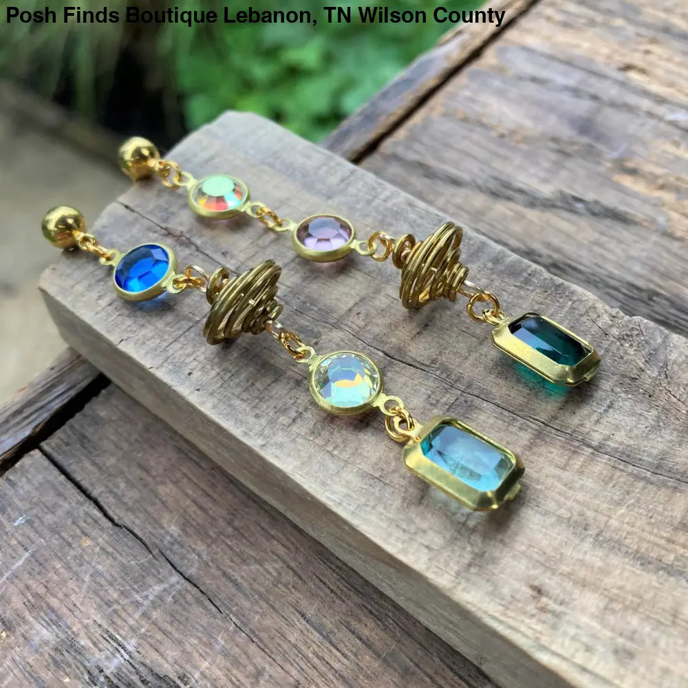 Galaxy Jewel Dangle Earrings - Posh Finds