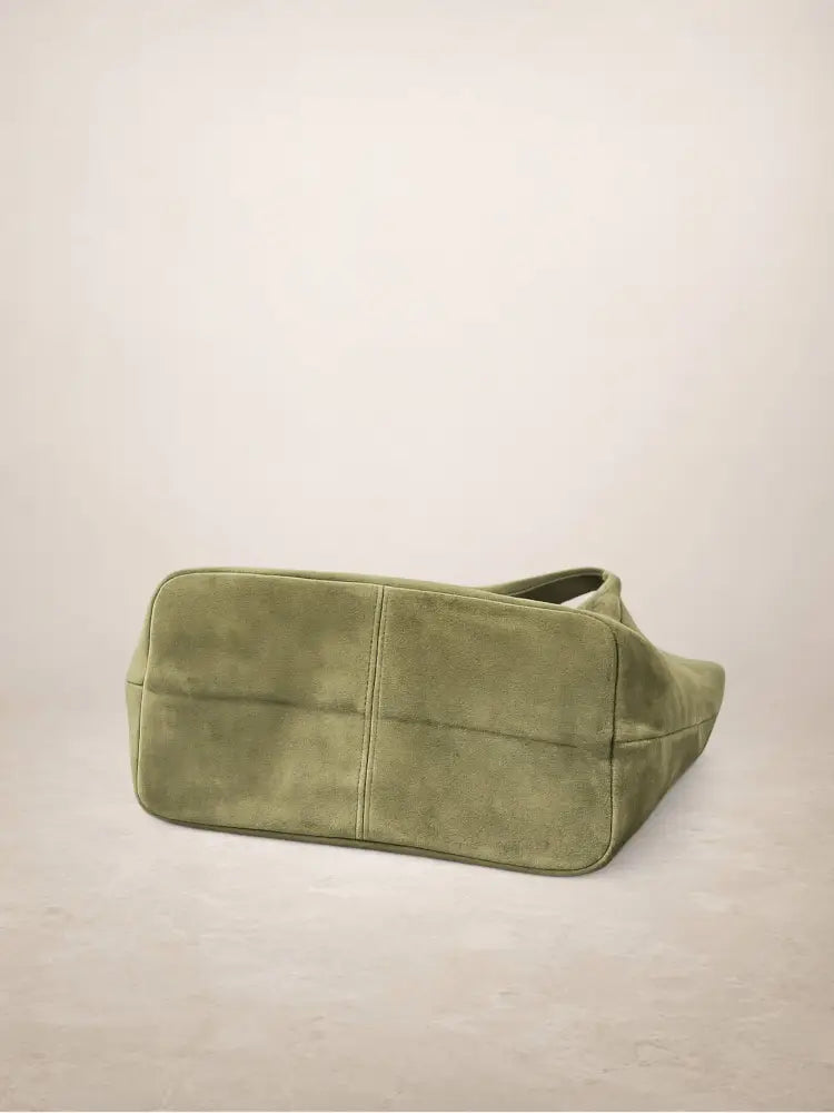 GIANNINA - Suede leather bag: Taupe oscuro