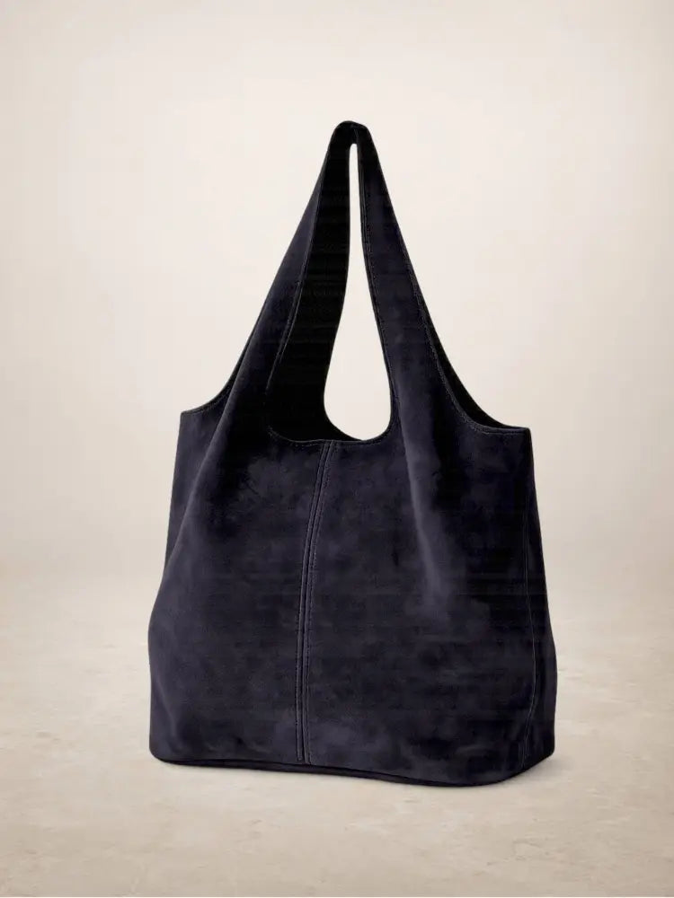 GIANNINA - Suede leather bag: Taupe oscuro