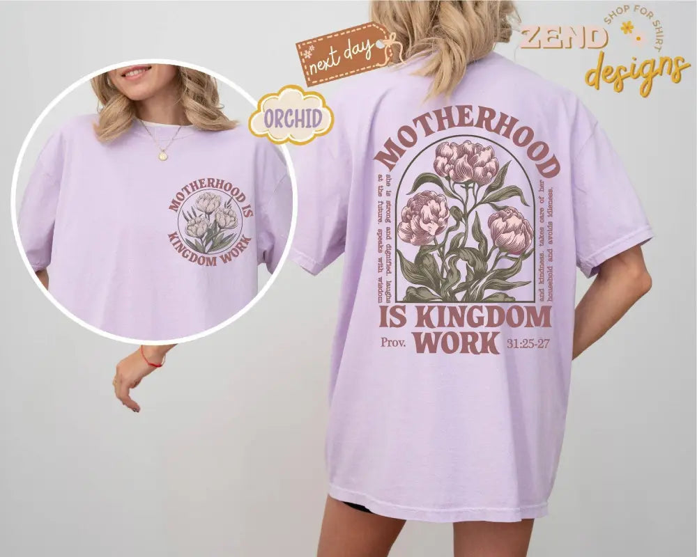 Kingdom Work Retro Mom Tee Christian T-shirt Ivory - Women > Tops