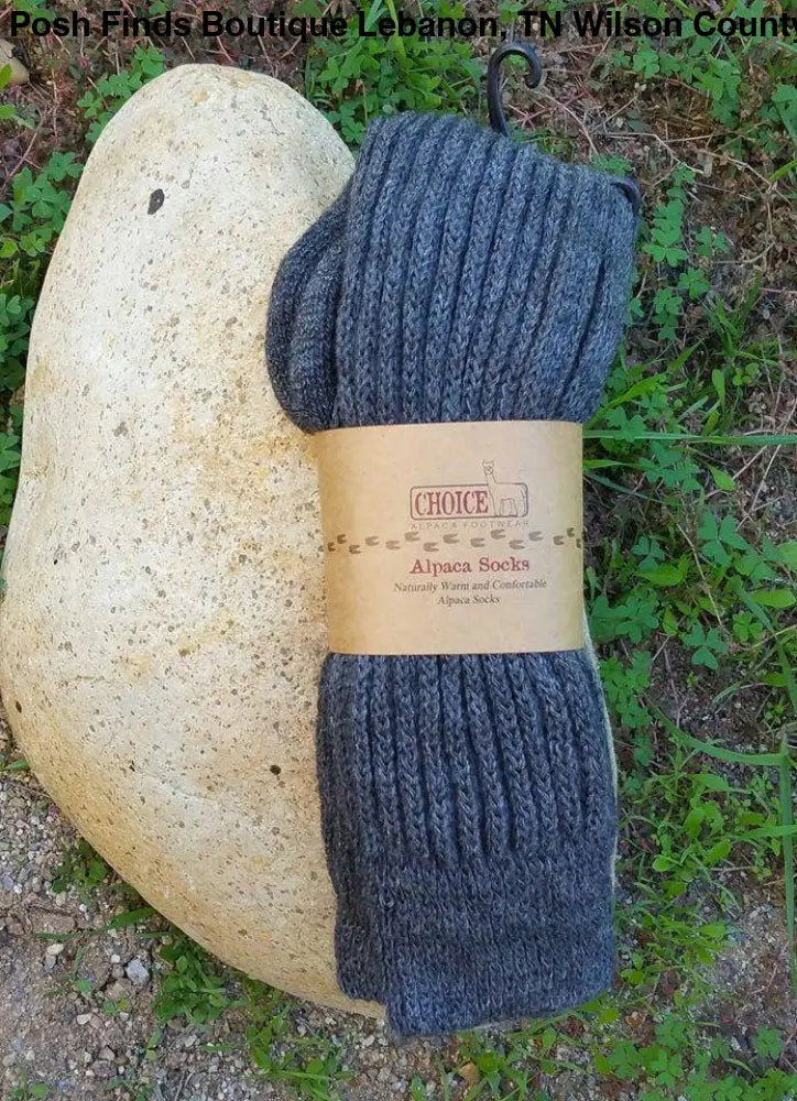 Knee-Hi Alpaca Socks: Grey Heather / Medium - Posh Finds