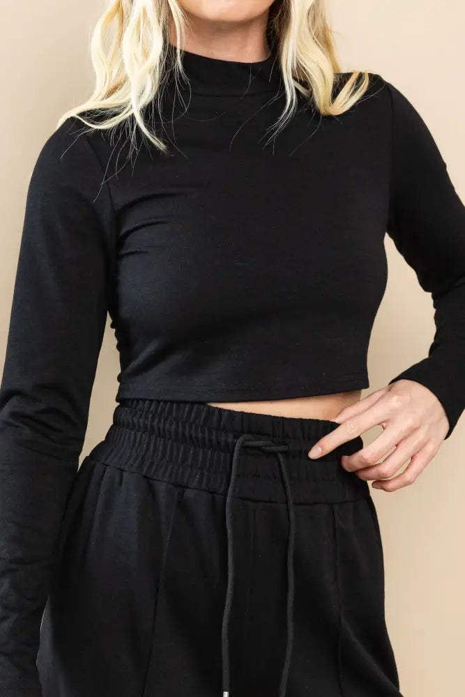 Knit Mock Neck Top in Heather Gray - Posh Finds