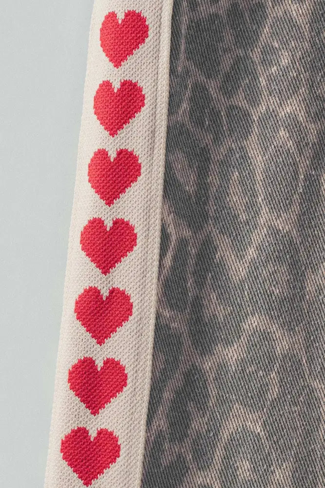 Leopard Print Heart Side Stripe Lounge Pants: LEOPARD - Posh Finds