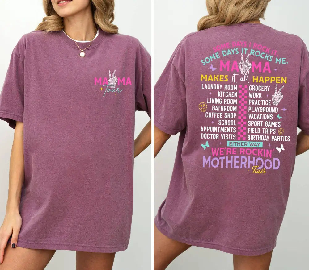 Motherhood Comfort Mama Tour Funny T-shirt Pepper - Women > Tops