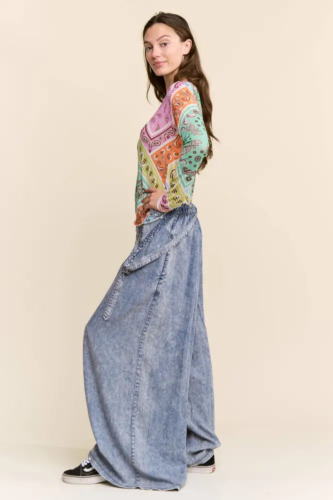 MULTI PATTERN LONG SLEEVE MESH TOP: MULTICOLOR PAISLEY - Posh Finds