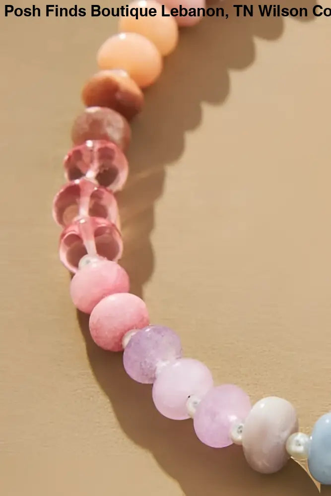 NATURAL AGATE GLASS SEMI PRECIOUS BEAD NECKLACE | 1A - Posh Finds