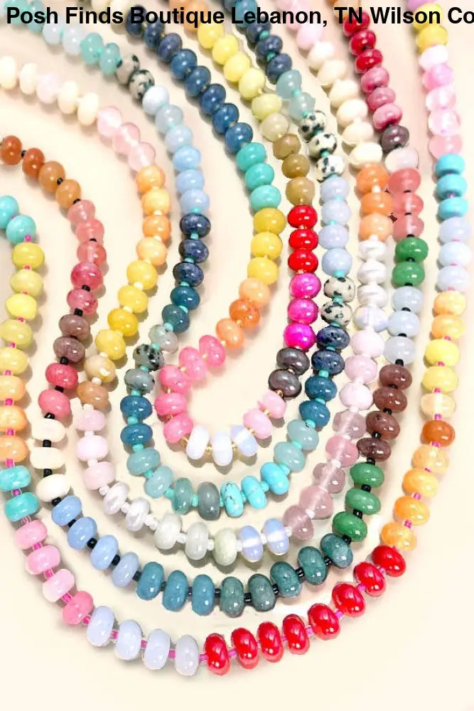 NATURAL AGATE GLASS SEMI PRECIOUS BEAD NECKLACE | 1A - Posh Finds