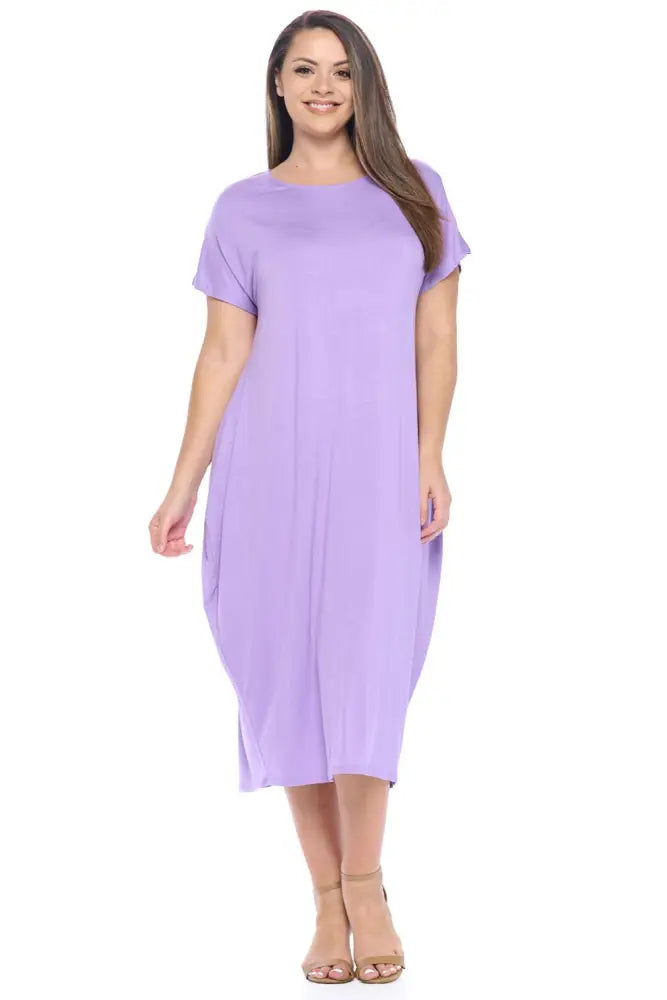 Navy Plus Size Cocoon Maxi Dress with Dolman Sleeves - Women > Dresses