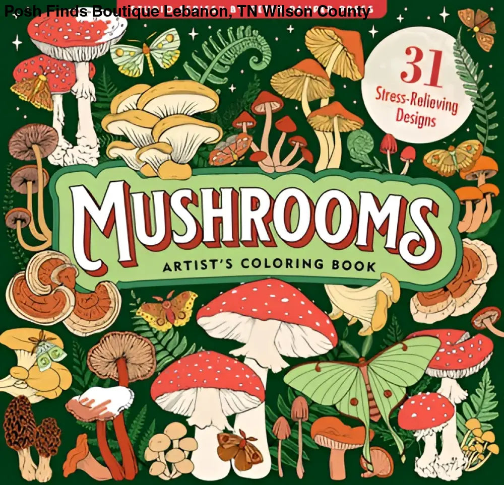 Peter Pauper Press Mushrooms Adult Coloring Book, Pack of 1 - Posh Finds