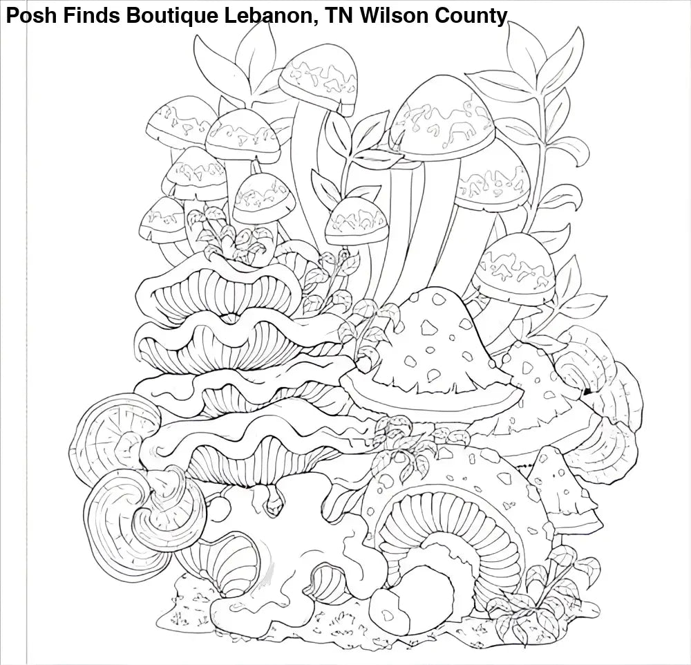 Peter Pauper Press Mushrooms Adult Coloring Book, Pack of 1 - Posh Finds