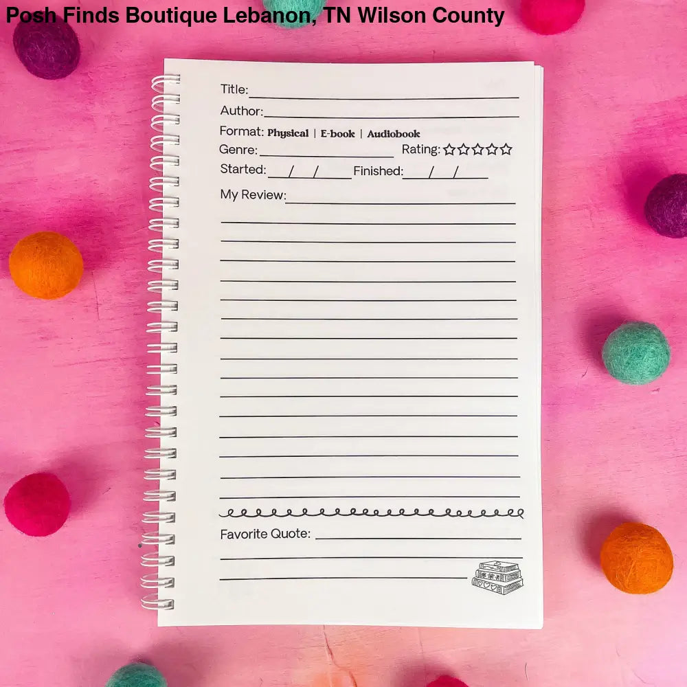 Pink Floral Book Review Journal - Posh Finds