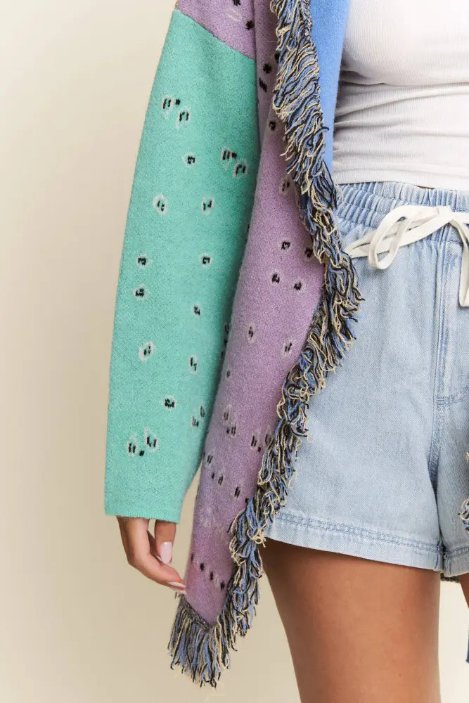 PLUS PAISLEY PRINT CONTRAST CARDIGAN - Posh Finds