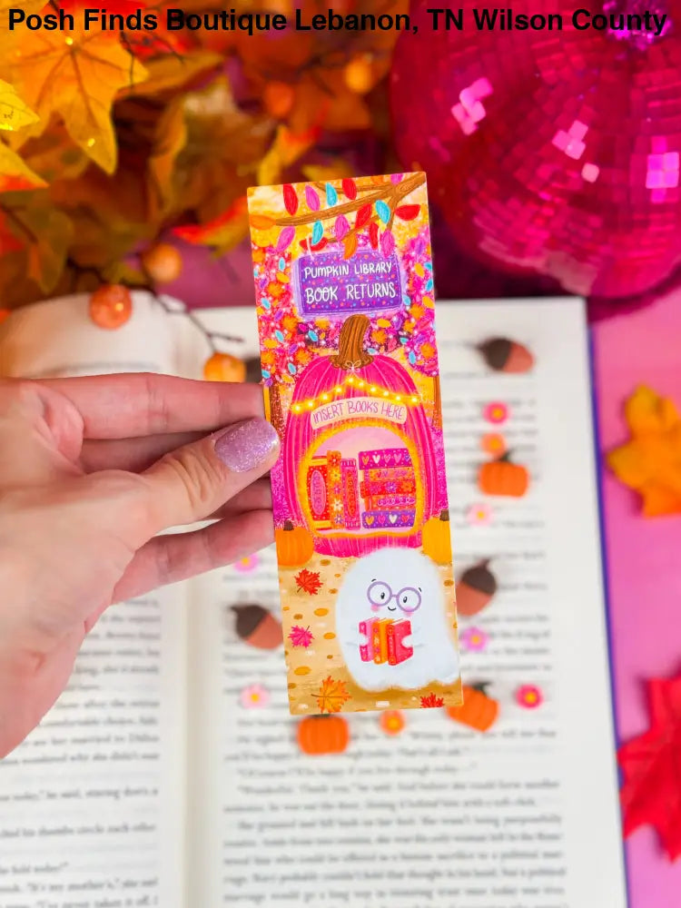 Pumpkin Library Book Returns Bookmark: Laminated - Posh Finds